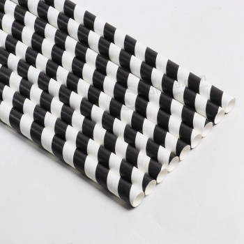 Paille en papier Jumbo 10mm 12mm Grande fête de mariage Paille rayée