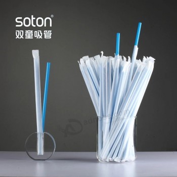 Paille en PLA flexible biodégradable, compostable et écologique, avec emballage individuel dans du papier