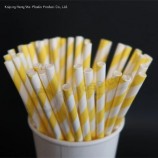 6mm * Personnalisé Jetable Biodégradable Jaune + Blanc Multicolore Paille à boire