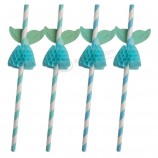 Pailles en papier nid d’abeille sirène pour les décorations de cocktail de fête