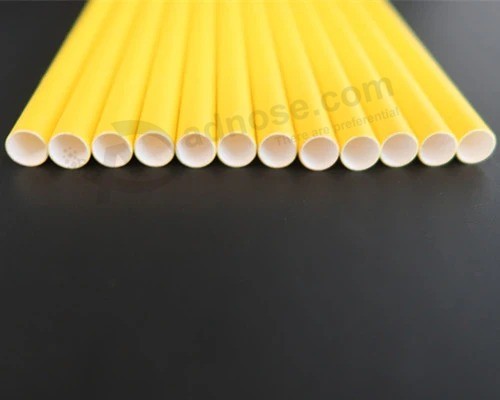 8mm*Customized disposable Biodegradable yellow Drinking straw Paper Straw
