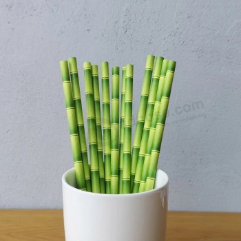 Eco-friendly cocktail bamboo drinking paper straws