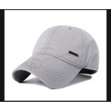 Chapeau de baseball de sport en coton personnalisé Chapeau publicitaire avec étiquette en métal Logo coloré 6 panneaux Concevez votre propre casquette