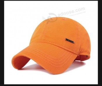 Casquette de baseball de sport en coton personnalisé Chapeau publicitaire avec logo d’étiquette en métal 6 panneaux Concevez votre propre casquette
