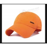 Custom Cotton Sport Baseball Cap Hat Advertising Hat with Metal Label Logo 6 Panels Design Your Own Cap