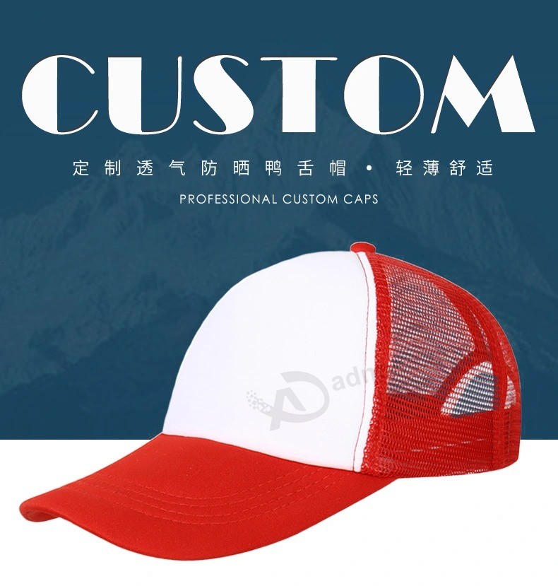 Günstige Werbung Custom 100% Polyester Sports Mesh Trucker Cap und Hut
