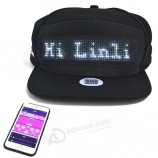 Linli Publicité USB Chargement APP contrôlé défilement Affichage de messages Chapeau LED, Casquette magique clignotante, Chapeau léger