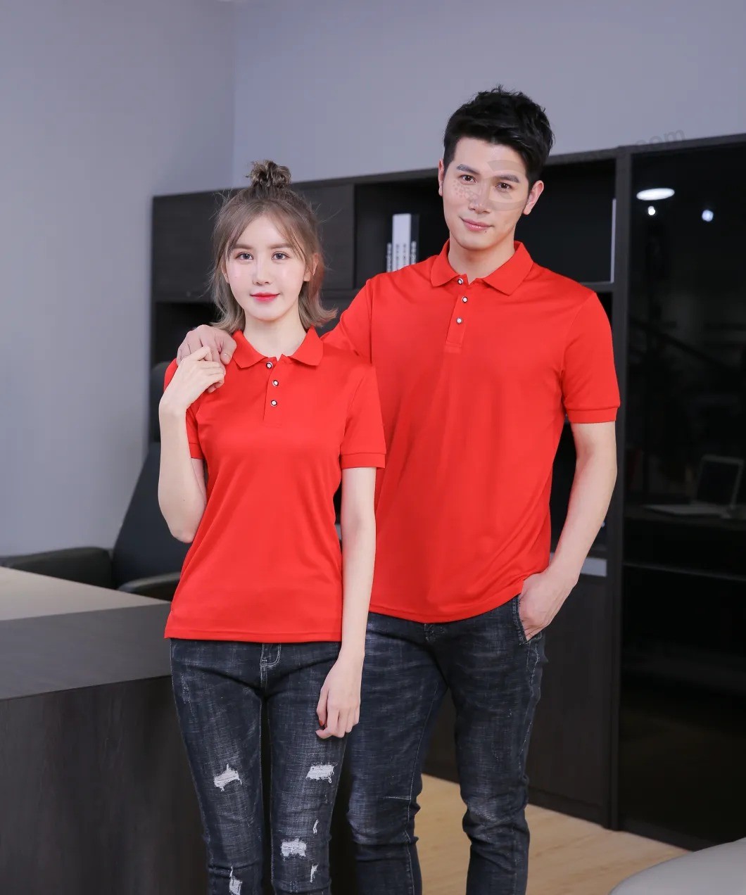 Camisa pólo masculina e feminina de publicidade básica, camisa pólo uniforme da empresa