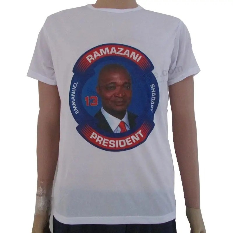 卸売広告Tシャツ選挙プロモーションアイテムカスタムシャツスクリーン印刷Tシャツ