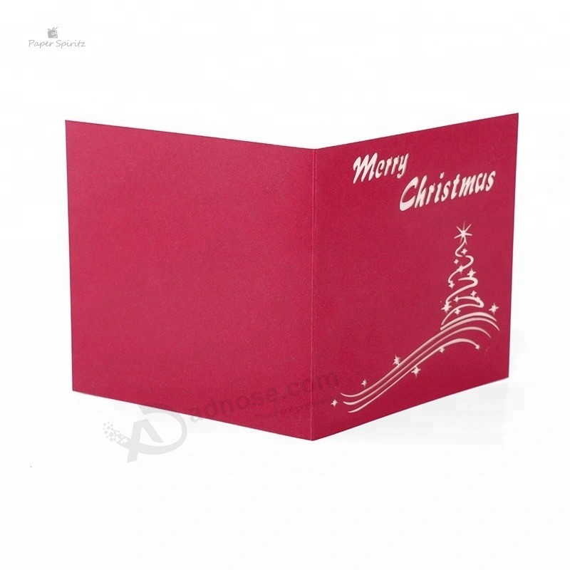 메리 크리스마스 트리 선물 카드 3D 팝업 카드 수제 사용자 정의 인사말 카드 크리스마스 선물 기념품 엽서
