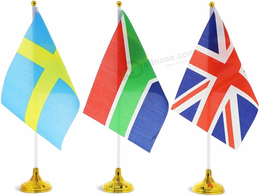 RPET goedkope Mini Barbados Tafelvlag Op maat gemaakte bureauvlag, kersttafelvlaggen