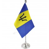 Rpet barata mini bandera de mesa de Barbados bandera impresa personalizada de escritorio, banderas de mesa de Navidad