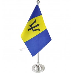 Rpet barata mini bandera de mesa de Barbados bandera impresa personalizada de escritorio, banderas de mesa de Navidad
