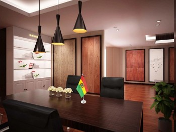 ボリビアのステンレス鋼のテーブルフラグのオフィス装飾プロモーションデスクフラグ