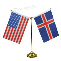 logo personalizzato 2 porta bandiera / bandiera da tavolo (B-nf09m05004)