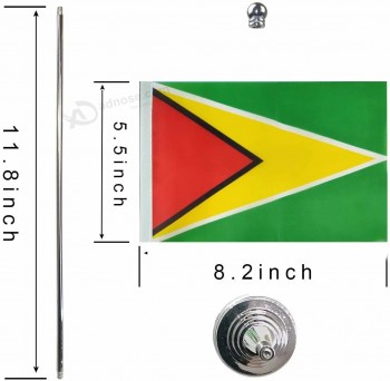 Vente en gros table de bureau Guyana drapeau avec poteau et base en métal