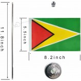 wholesale bandera de escritorio de Guyana de mesa con poste y base de metal