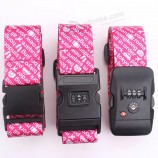Vente en gros sublimation personnalisée sangle de ceinture de bagages avec serrure Tsa