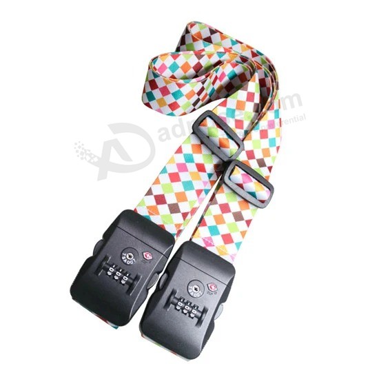 Custom Made Travel Luggage Strap, Printing Number Lock/Tsa Lock Luggage Belt