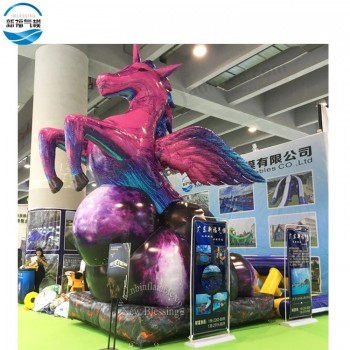 inflatable PVC advertising exhibits, full printing inflatable horse, giant inflatable advertising horse cartoon for sale