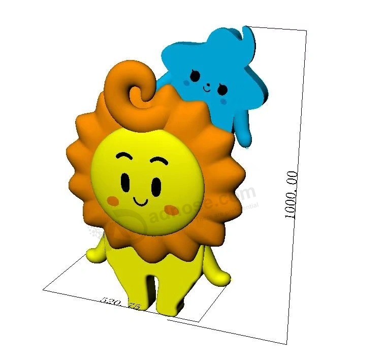 Hi customized Cartoon 10m height Inflatable Mr. Sun advertising Character for Promotion