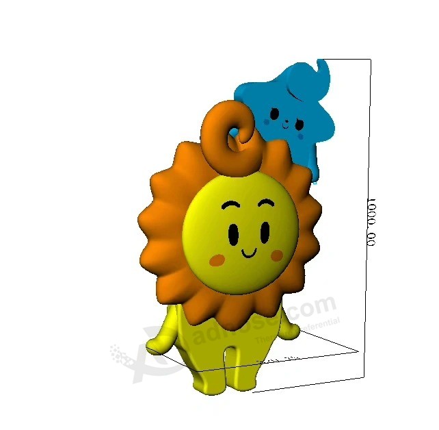 Hola personaje publicitario inflable personalizado de dibujos animados 10 m de altura Sr.Sun para promoción