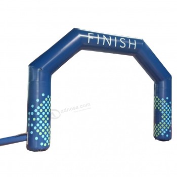 голубая надувная финишная арка по индивидуальному заказу happy island для рекламы