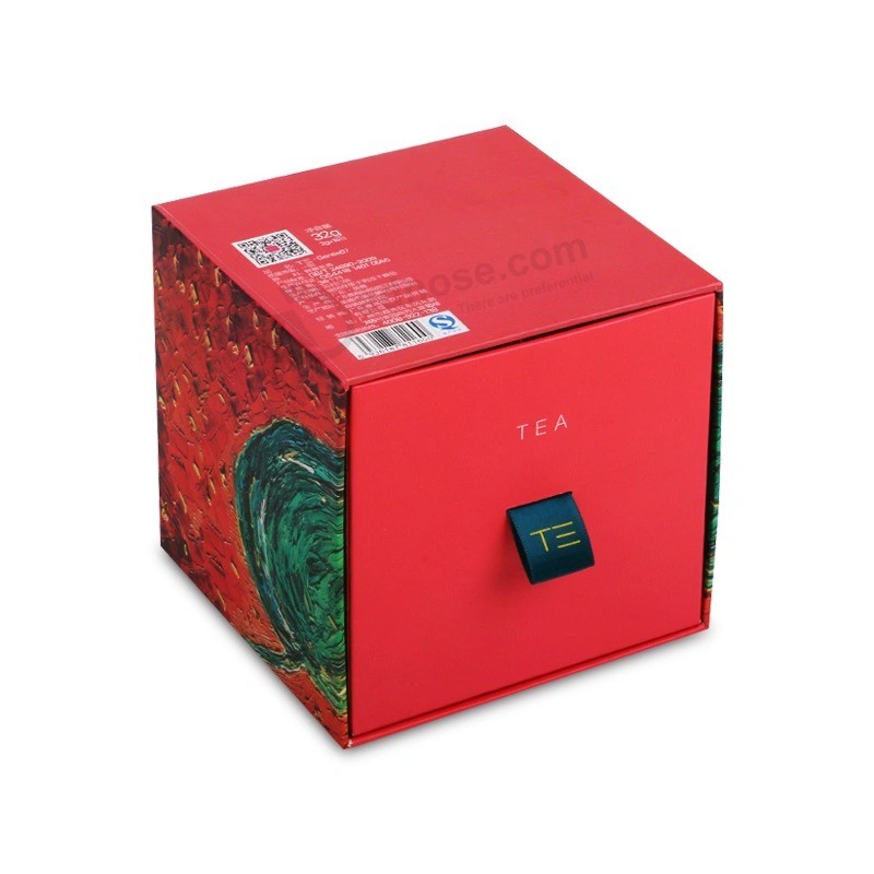 Stampa personalizzata Divisore di carta Inserto Confezione da tè Confezione regalo con cassetto scorrevole