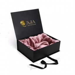 Упаковка для пучков волос Коробка для наращивания с атласными тканями для волос Подарочная коробка для хран