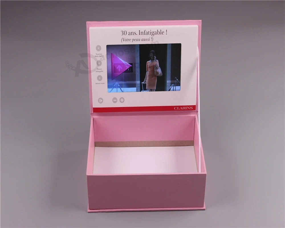 Caja de regalo de video con pantalla LCD personalizada para paquete