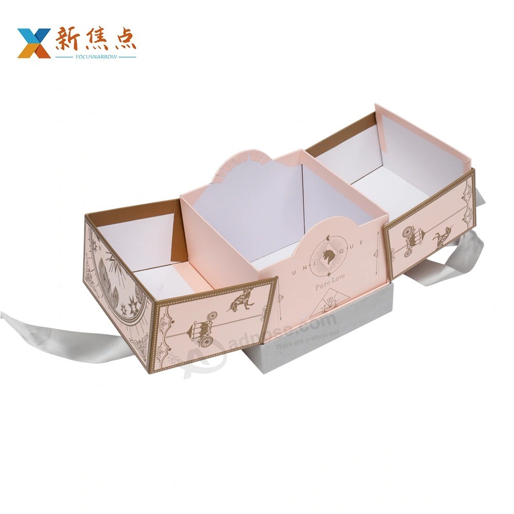 Caja de embalaje de regalo de boda de cartón de impresión de diseño de moda personalizado