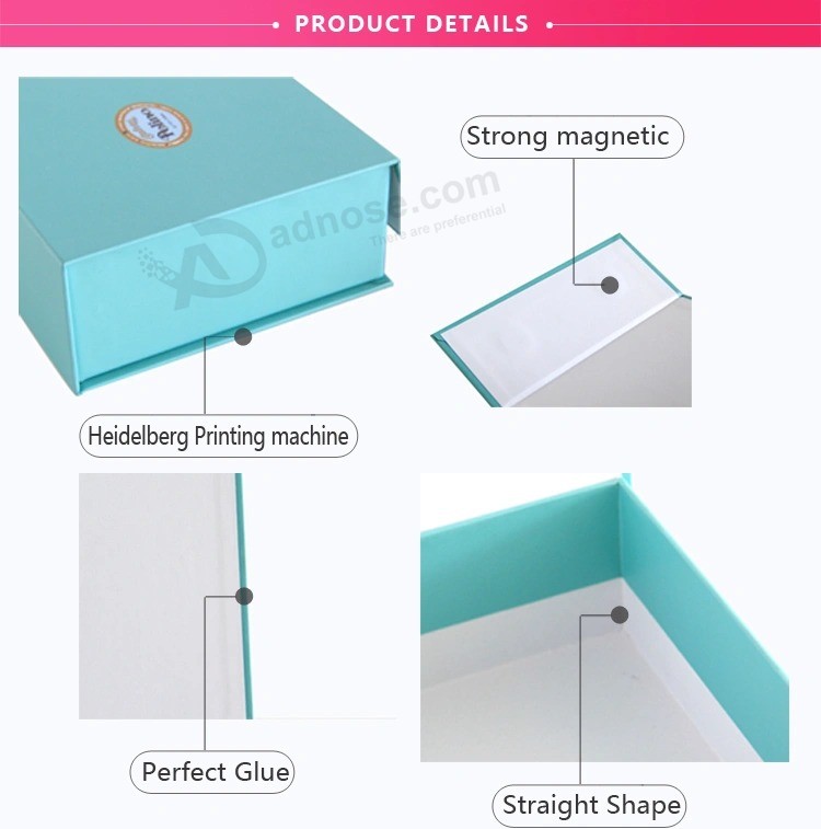 Wholesale hard Cardboard magnetic Close white Paper gift Box
