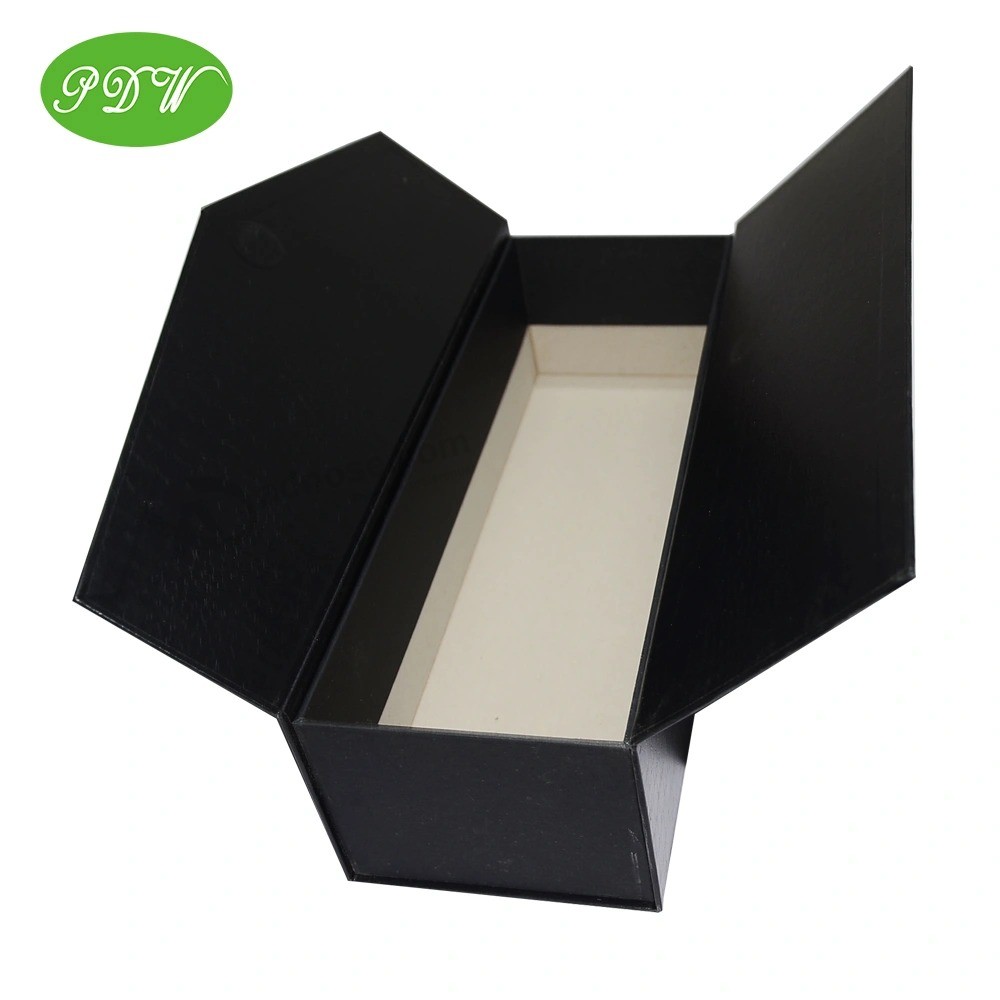 Aangepaste zwarte opvouwbare kartonnen doos magnetische geschenkdozen