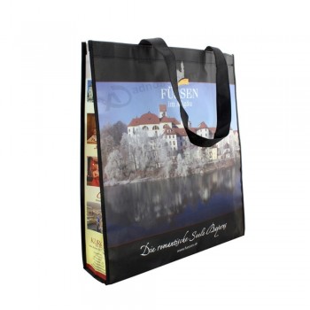 100/120/140/GSM Sac à provisions promotionnel imprimé bon marché PP / TNT / PLA / Sac non tissé en bambou