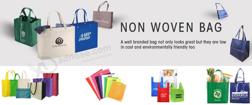 Geschenktas, draagtas, boodschappentas, promotionele wijnzak, groothandel Eco goedkope doek sterk handvat merk naaien niet-geweven stoffen tas