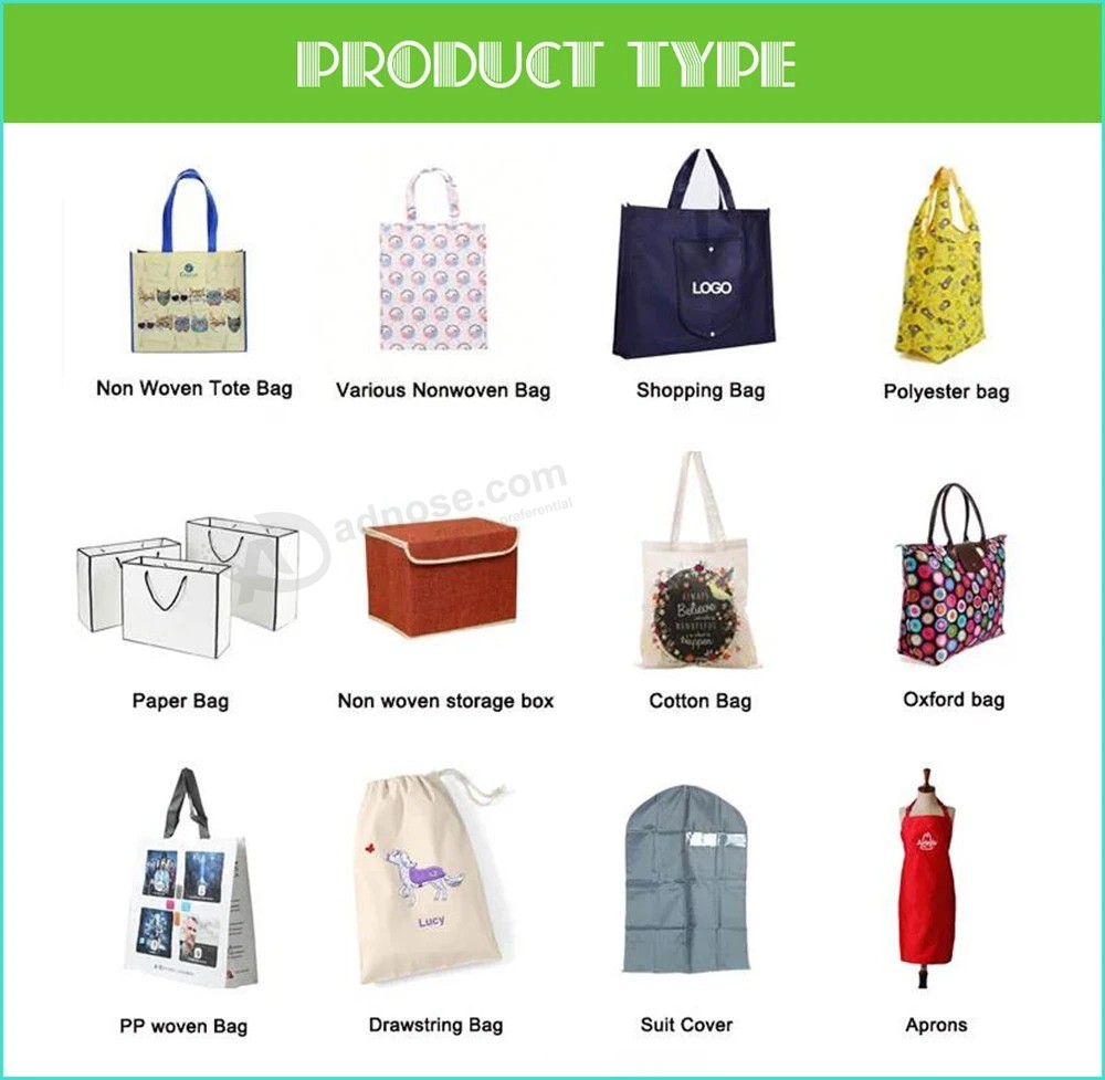 Bolsa de compras con cordón de poliéster ecológico reciclable personalizado PP / tejido PP / lona / Nylon para promoción
