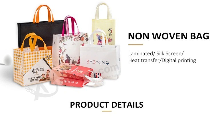 Custom laser Color Eco printed Non woven Promotion shopping Foldable tote Bags