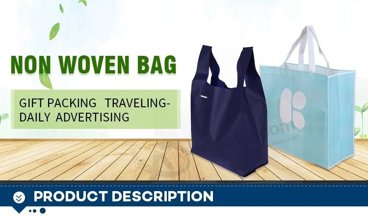 スーパーマーケットのショッピングバッグ強化ハンドル付き生物分解性不織布バッグ