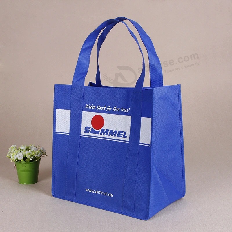 スーパーマーケットのショッピングバッグ強化ハンドル付き生物分解性不織布バッグ