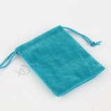 Drawstring Sealing Velvet Pouch with Gold Satin Lining