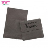 Pochette à bijoux personnalisée grise élégante Petit sac à bijoux en velours pour articles de luxe