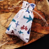 Sinicline haute qualité blanc coton biologique pochette sac sacs à cordon