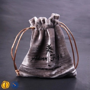 Pochette à cordon en velours imprimé personnalisé en gros Sac en velours à cordon personnalisé en gros