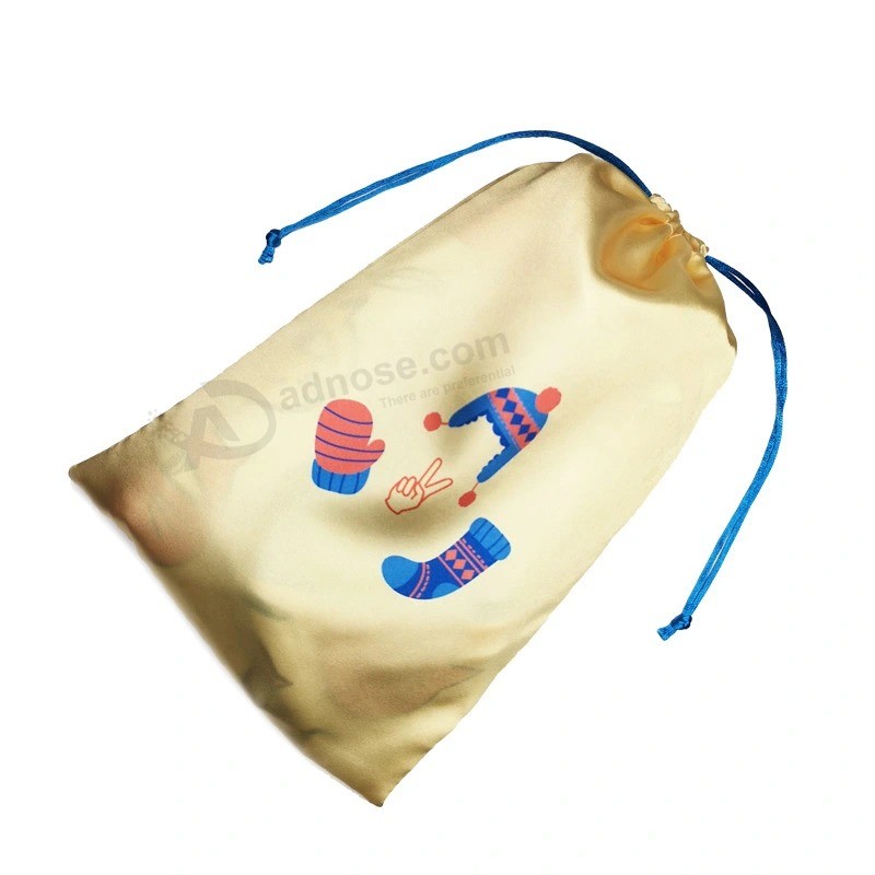 Custom satin Drawstring travel Storage pouch Bag