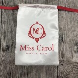 Sac à cordon en satin personnalisé Logo Pochette à bijoux en satin personnalisé Sacs à cheveux en satin personnalisés avec logo Sacs en soie pour les cheveux