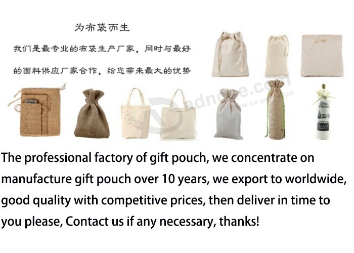 Hight quality White satin Gift pouch Favor drawstring Bag