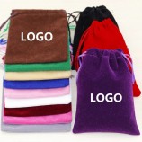 Vente en gros Personnaliser Logo imprimé promotionnel Satin doublé Petit velours Cadeau Bijoux Montre Parfum Crayon Emballage Pochette Sac Cosmétique