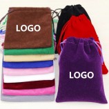 Vente en gros personnaliser promotionnel imprimé logo satiné doublé petit cadeau bijoux montres parfum crayon emballage petit sac pochette