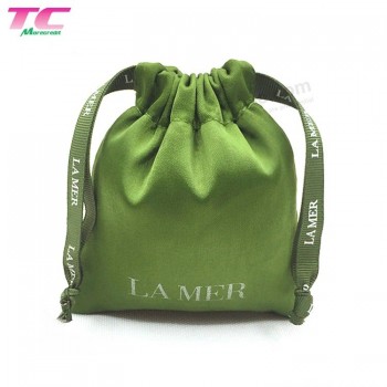 pequeña bolsa de regalo de satén verde bolsa con cordón favores de la boda bolsas de joyería de caramelo