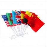 Drapeau à main personnalisé Drapeau national à secousser avec mât en plastique